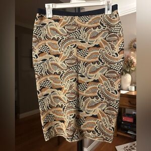 Sparrow Women's Pencil Skirt in Black, Brown, and Cream